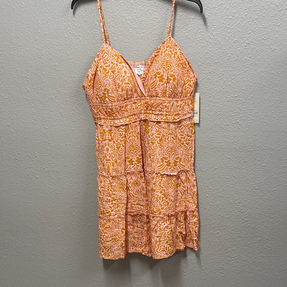 No Boundaries Pink and Orange Patterned Dress